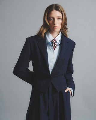 Blazer Azul Rayas - Josefina Lira