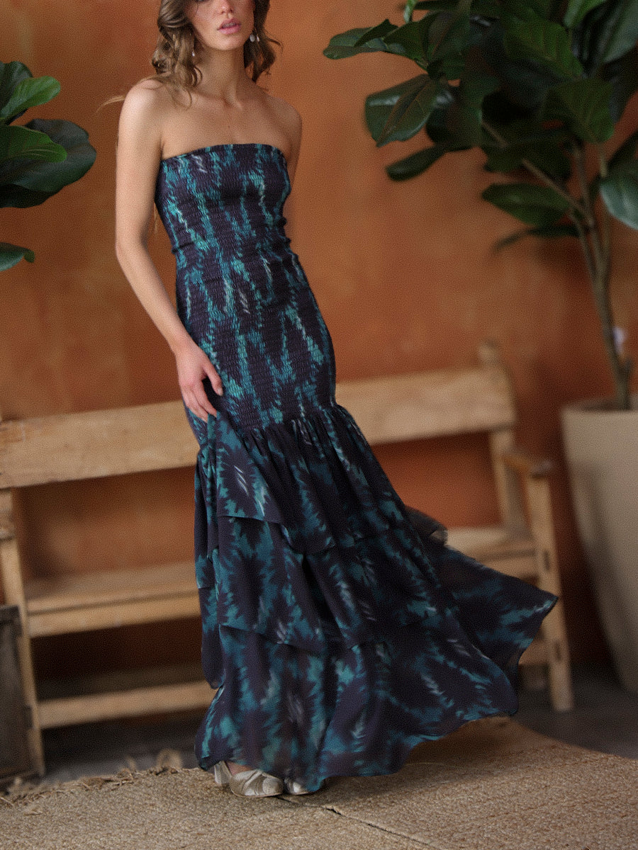 VESTIDO GARDENIA PETROLEO – Casa Moda